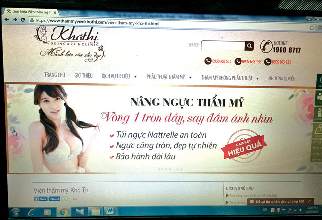 Kinh[-]hãi[-]“lò[-]mổ”[-]nâng[-]ngực,[-]hút[-]mỡ[-]bụng[-]tại[-]Viện[-]thẩm[-]mỹ[-]Khơ[-]Thị